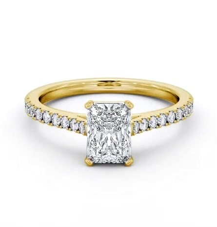 Radiant Diamond 4 Prong Engagement Ring 18K Yellow Gold Solitaire ENRA30S_YG_THUMB1