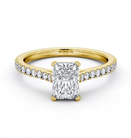 Radiant Diamond 4 Prong Engagement Ring 18K Yellow Gold Solitaire ENRA30S_YG_THUMB2 