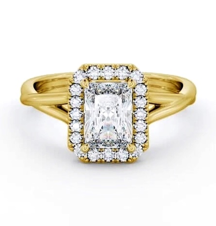 Halo Radiant Diamond Crossover Band Engagement Ring 9K Yellow Gold ENRA31_YG_THUMB2 
