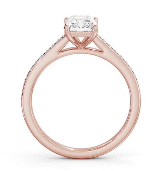 Radiant Diamond 4 Prong Engagement Ring 18K Rose Gold Solitaire ENRA31S_RG_THUMB1 