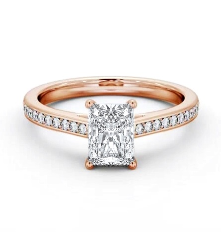 Radiant Diamond 4 Prong Engagement Ring 18K Rose Gold Solitaire ENRA31S_RG_THUMB1