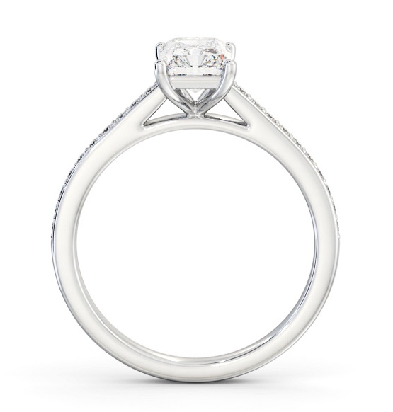 Radiant Diamond 4 Prong Engagement Ring 18K White Gold Solitaire ENRA31S_WG_THUMB1 