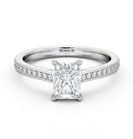 Radiant Diamond 4 Prong Engagement Ring Platinum Solitaire ENRA31S_WG_THUMB2 