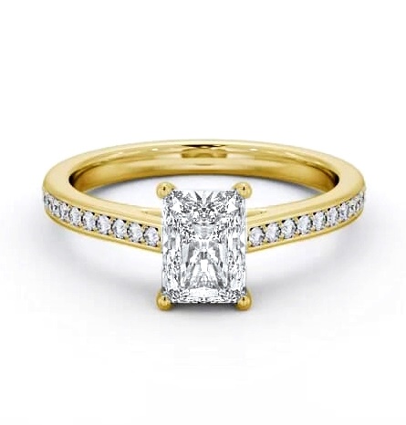 Radiant Diamond 4 Prong Engagement Ring 9K Yellow Gold Solitaire ENRA31S_YG_THUMB1