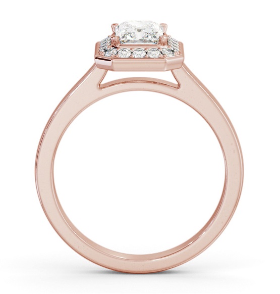 Halo Radiant Diamond Engagement Ring 18K Rose Gold ENRA33_RG_THUMB1 