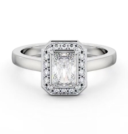Halo Radiant Diamond Engagement Ring 18K White Gold ENRA33_WG_THUMB2 