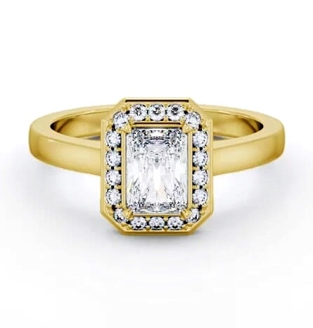 Halo Radiant Diamond Engagement Ring 18K Yellow Gold ENRA33_YG_THUMB1