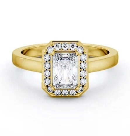 Halo Radiant Diamond Engagement Ring 18K Yellow Gold ENRA33_YG_THUMB2 