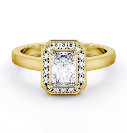 Halo Radiant Diamond Engagement Ring 18K Yellow Gold ENRA33_YG_THUMB2 