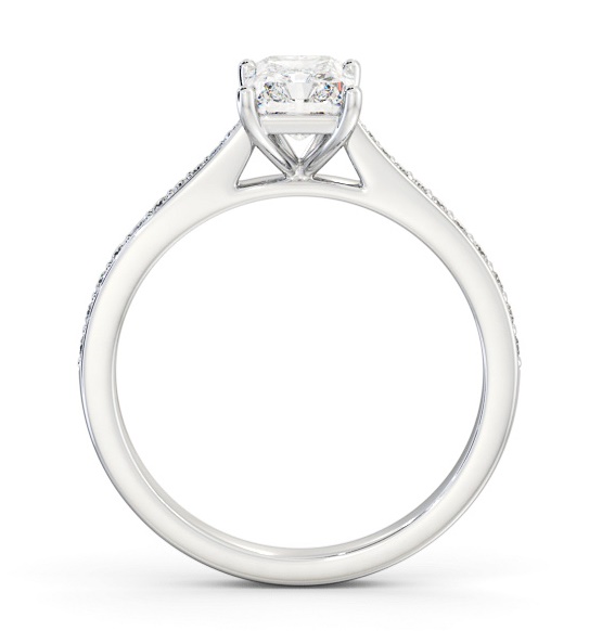 Radiant Diamond Tapered Band Engagement Ring Platinum Solitaire ENRA33S_WG_THUMB1 