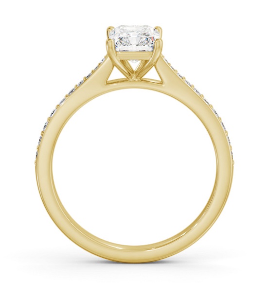 Radiant Diamond Tapered Band Engagement Ring 18K Yellow Gold Solitaire ENRA33S_YG_THUMB1 