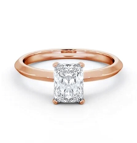 Radiant Diamond Knife Edge Band Ring 18K Rose Gold Solitaire ENRA34_RG_THUMB2 