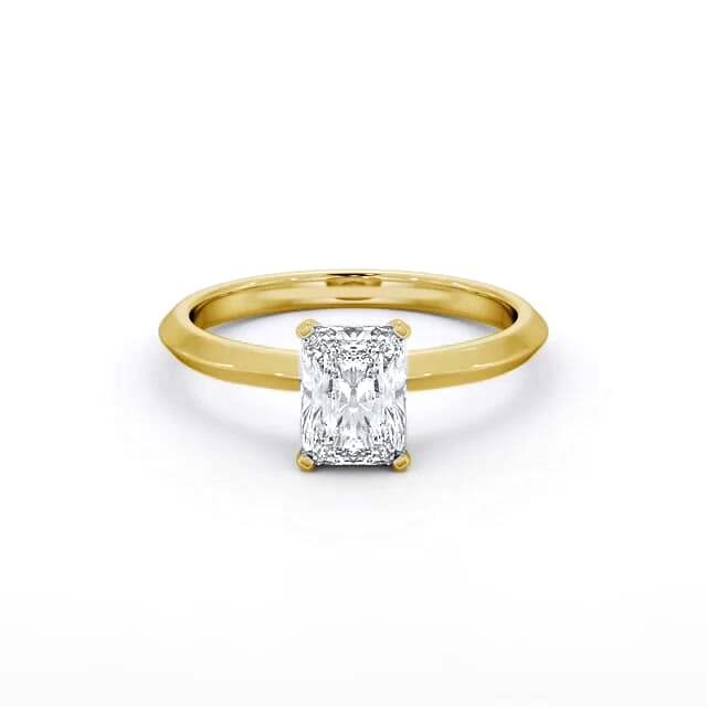 Radiant Diamond Engagement Ring 18K Yellow Gold Solitaire - Amariah ENRA34_YG_HAND
