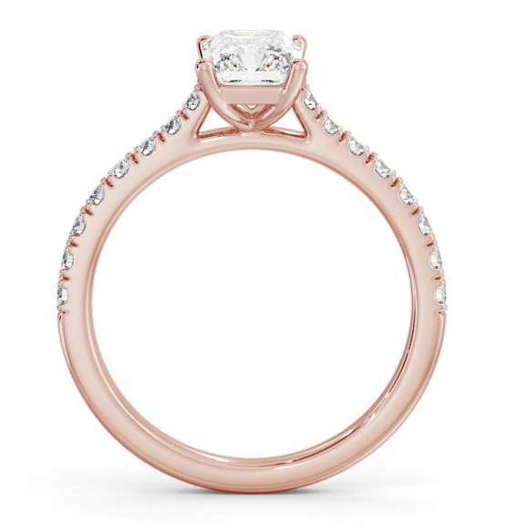 Radiant Diamond 4 Prong Engagement Ring 18K Rose Gold Solitaire ENRA34S_RG_THUMB1 