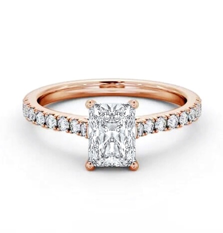 Radiant Diamond 4 Prong Engagement Ring 9K Rose Gold Solitaire ENRA34S_RG_THUMB1