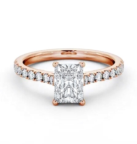 Radiant Diamond 4 Prong Engagement Ring 18K Rose Gold Solitaire ENRA34S_RG_THUMB2 