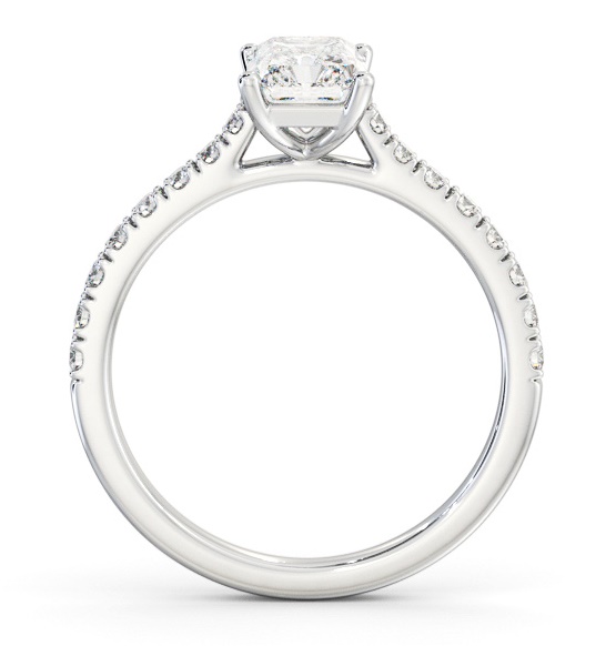 Radiant Diamond 4 Prong Engagement Ring 18K White Gold Solitaire ENRA34S_WG_THUMB1 