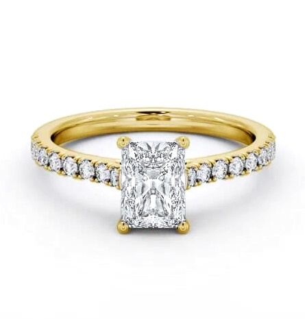 Radiant Diamond 4 Prong Engagement Ring 9K Yellow Gold Solitaire ENRA34S_YG_THUMB1
