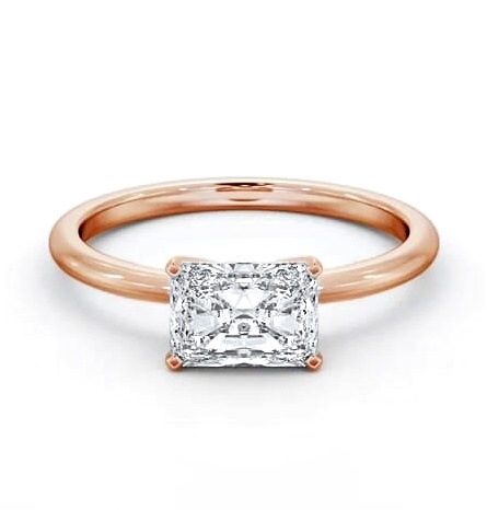 Radiant Diamond East To West Style Ring 9K Rose Gold Solitaire ENRA35_RG_THUMB1