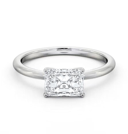 Radiant Diamond East To West Style Ring 18K White Gold Solitaire ENRA35_WG_THUMB1