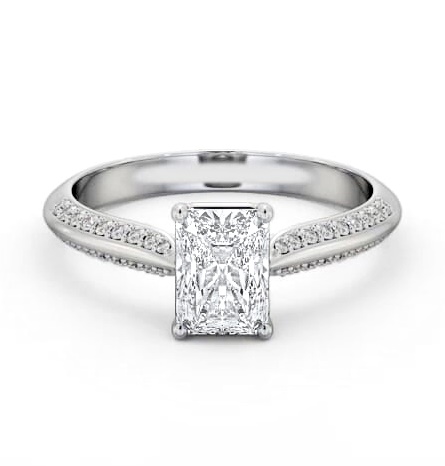 Radiant Diamond Knife Edge Band Ring 18K White Gold Solitaire ENRA35S_WG_THUMB2 