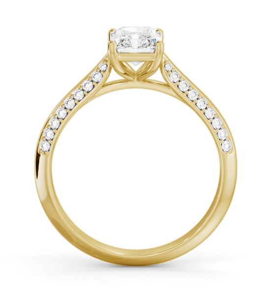 Radiant Diamond Knife Edge Band Ring 18K Yellow Gold Solitaire ENRA35S_YG_THUMB1 