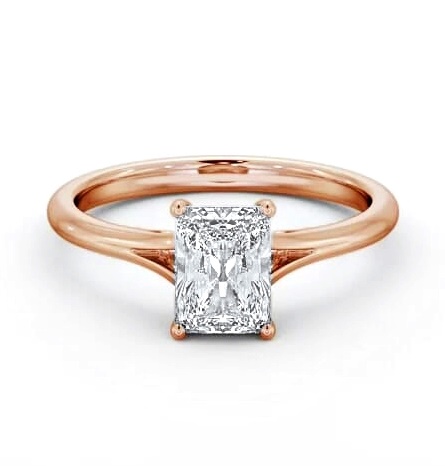 Radiant Diamond Floating Head Design Ring 18K Rose Gold Solitaire ENRA36_RG_THUMB2 
