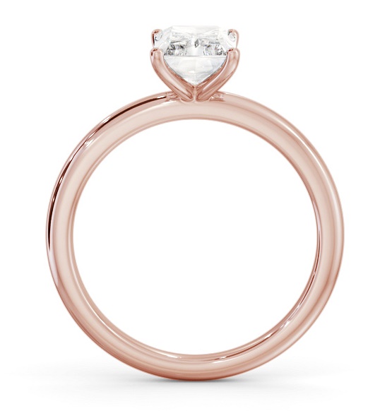 Radiant Diamond Sleek 4 Prong Engagement Ring 18K Rose Gold Solitaire ENRA37_RG_THUMB1 