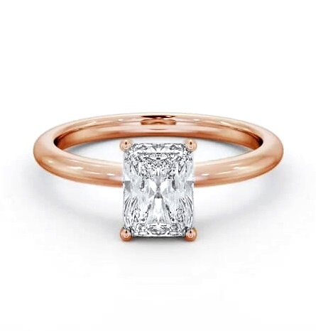 Radiant Diamond Sleek 4 Prong Engagement Ring 18K Rose Gold Solitaire ENRA37_RG_THUMB2 