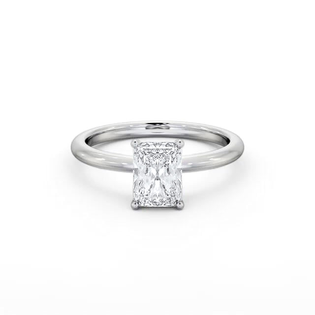 Radiant Diamond Engagement Ring 18K White Gold Solitaire - Annaly ENRA37_WG_HAND