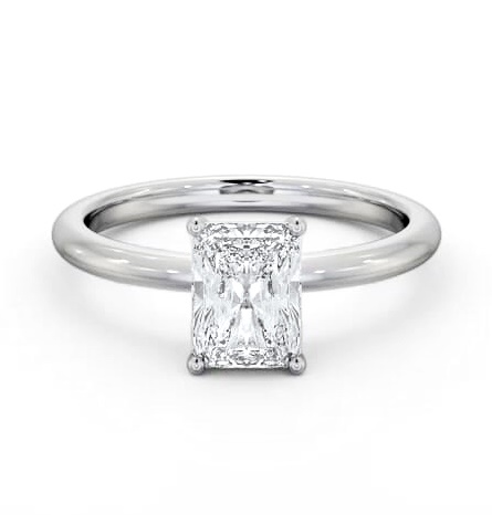 Radiant Diamond Sleek 4 Prong Engagement Ring 9K White Gold Solitaire ENRA37_WG_THUMB1