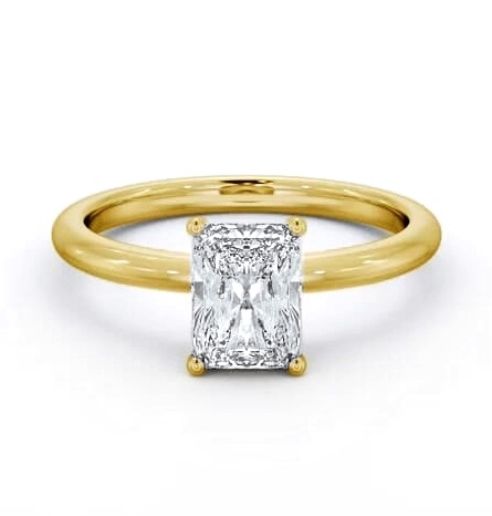 Radiant Diamond Sleek 4 Prong Engagement Ring 9K Yellow Gold Solitaire ENRA37_YG_THUMB1