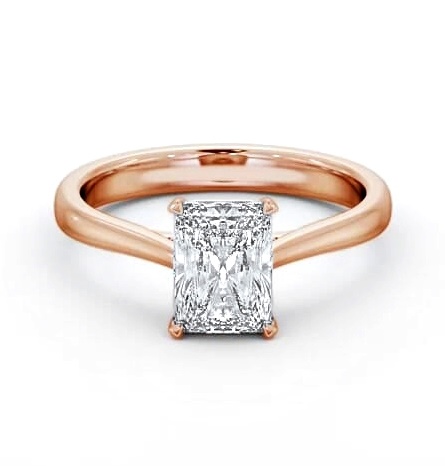 Radiant Diamond Classic 4 Prong Engagement Ring 9K Rose Gold Solitaire ENRA38_RG_THUMB1
