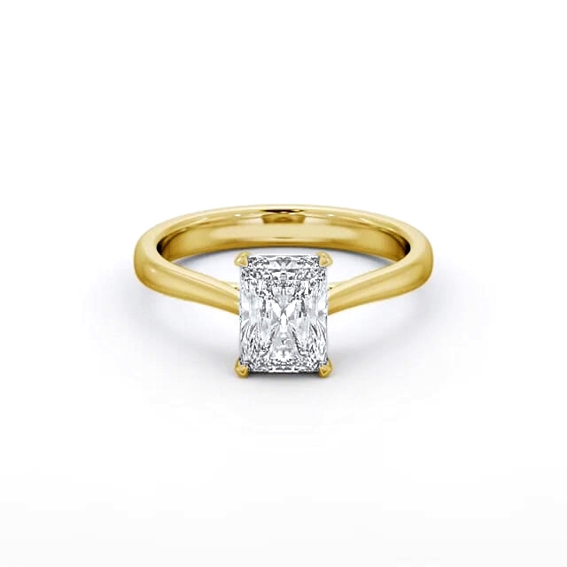 Radiant Diamond Engagement Ring 18K Yellow Gold Solitaire - Belinda ENRA38_YG_HAND
