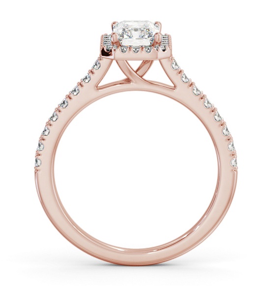 Halo Radiant Diamond Classic Engagement Ring 18K Rose Gold ENRA39_RG_THUMB1 