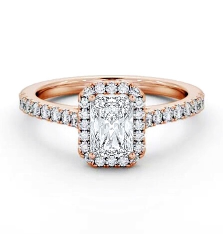 Halo Radiant Diamond Classic Engagement Ring 9K Rose Gold ENRA39_RG_THUMB1