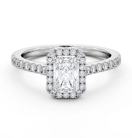 Halo Radiant Diamond Classic Engagement Ring 18K White Gold ENRA39_WG_THUMB1