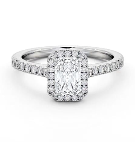 Halo Radiant Diamond Classic Engagement Ring 9K White Gold ENRA39_WG_THUMB2 