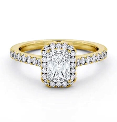 Halo Radiant Diamond Classic Engagement Ring 18K Yellow Gold ENRA39_YG_THUMB1