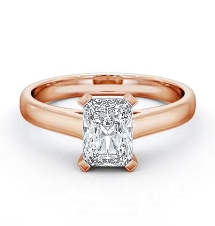 Radiant Diamond Trellis Style Engagement Ring 9K Rose Gold Solitaire ENRA3_RG_THUMB1