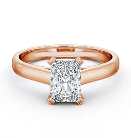 Radiant Diamond Trellis Style Engagement Ring 18K Rose Gold Solitaire ENRA3_RG_THUMB2 