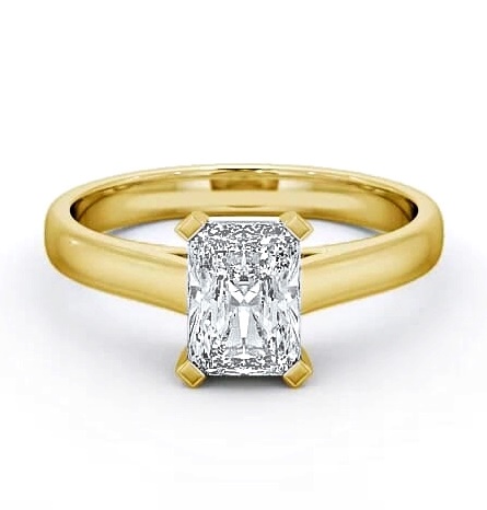 Radiant Diamond Trellis Style Ring 18K Yellow Gold Solitaire ENRA3_YG_THUMB1