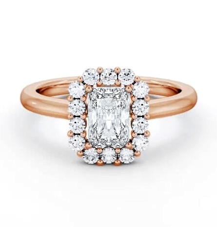 Halo Radiant Diamond Elegant Style Engagement Ring 18K Rose Gold ENRA40_RG_THUMB1