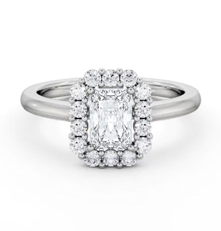 Halo Radiant Diamond Elegant Style Engagement Ring Palladium ENRA40_WG_THUMB1