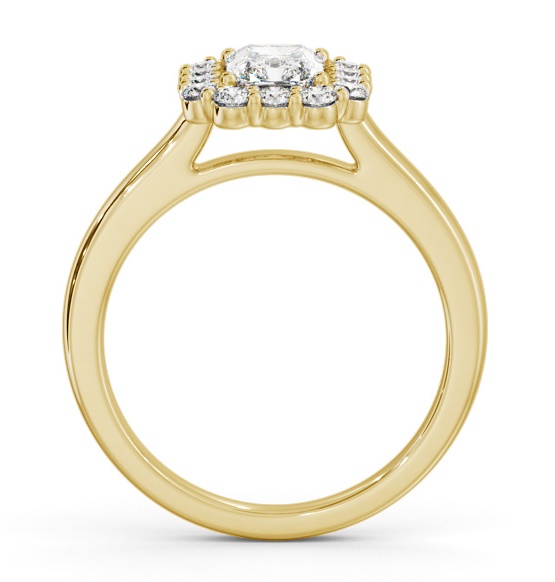 Halo Radiant Diamond Elegant Style Engagement Ring 18K Yellow Gold ENRA40_YG_THUMB1 