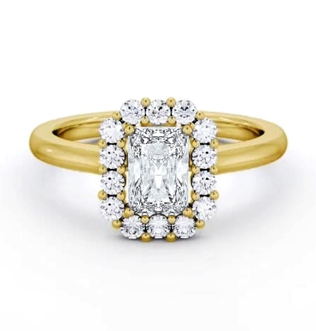Halo Radiant Diamond Elegant Style Engagement Ring 9K Yellow Gold ENRA40_YG_THUMB1