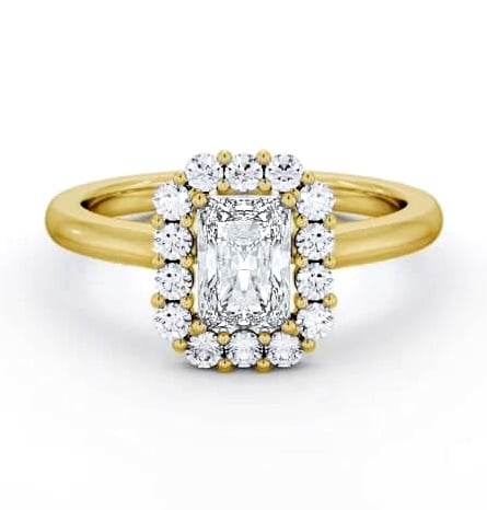 Halo Radiant Diamond Elegant Style Engagement Ring 18K Yellow Gold ENRA40_YG_THUMB2 