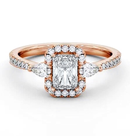 Halo Radiant with Pear Diamond Engagement Ring 9K Rose Gold ENRA41_RG_THUMB1