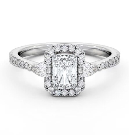 Halo Radiant with Pear Diamond Engagement Ring Platinum ENRA41_WG_THUMB1