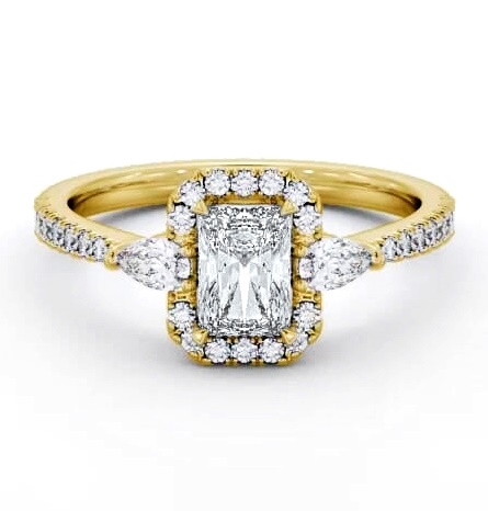 Halo Radiant with Pear Diamond Engagement Ring 9K Yellow Gold ENRA41_YG_THUMB1
